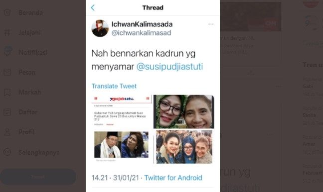 Mantan Menteri Kelautan dan Perikanan Susi Pudjiastuti dituding rasis sampai dituduh sebagai kadrun.