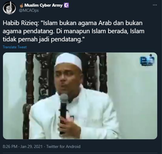 Video ceramah Habib Rizieq. (twitter)