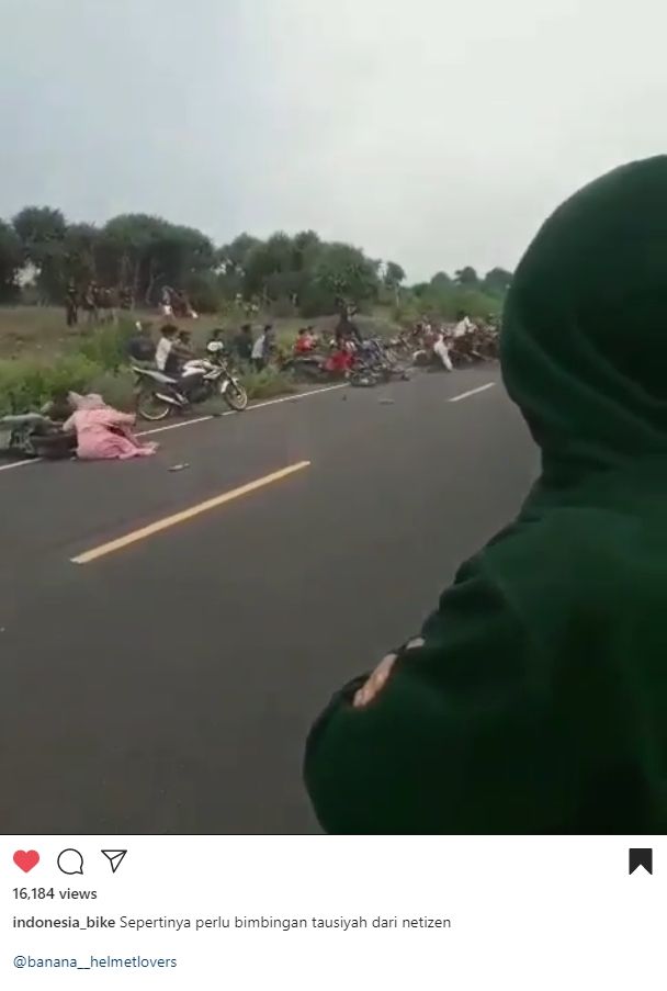 Balap liar di Jember picu kecelakaan karambol. (Instagram)