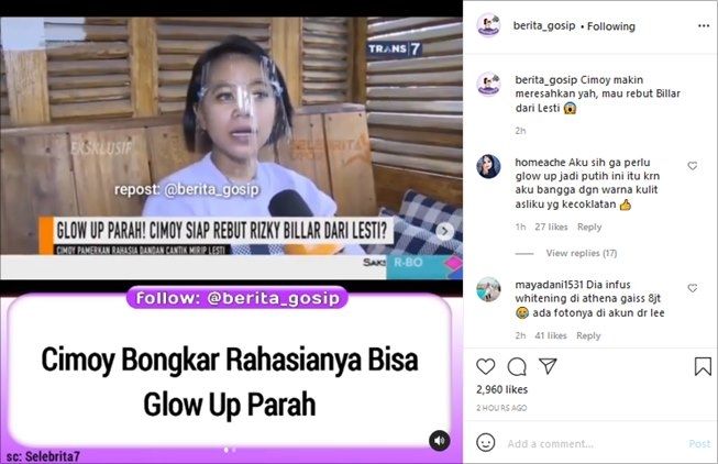Ternyata ini rahasia Cimoy Montok makin glowing. (Instagram/@berita_gosip)