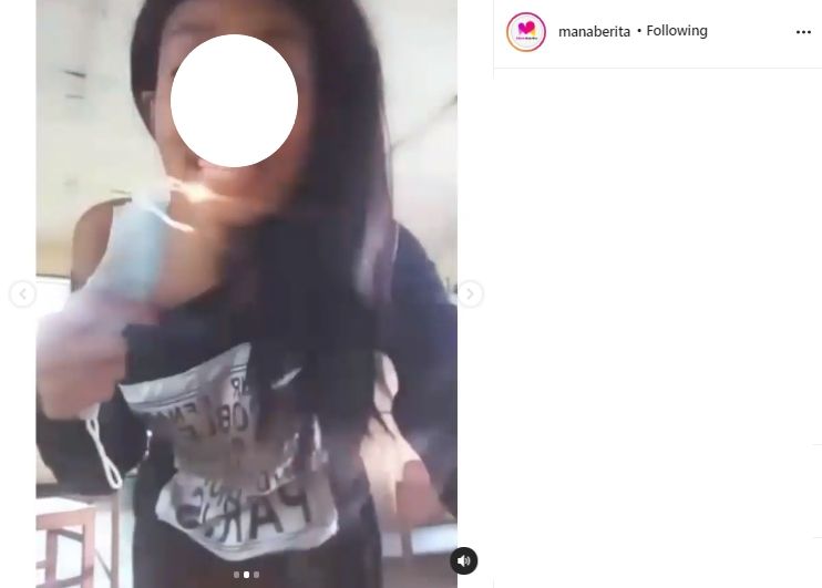 Video siswi SMP ajak bakar masker. (Instagram/manaberita)
