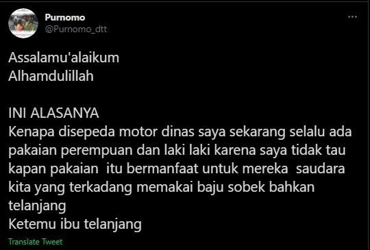 Kisah viral Aipda Purnomo bantu gelandangan dan ODGJ. (Twitter)