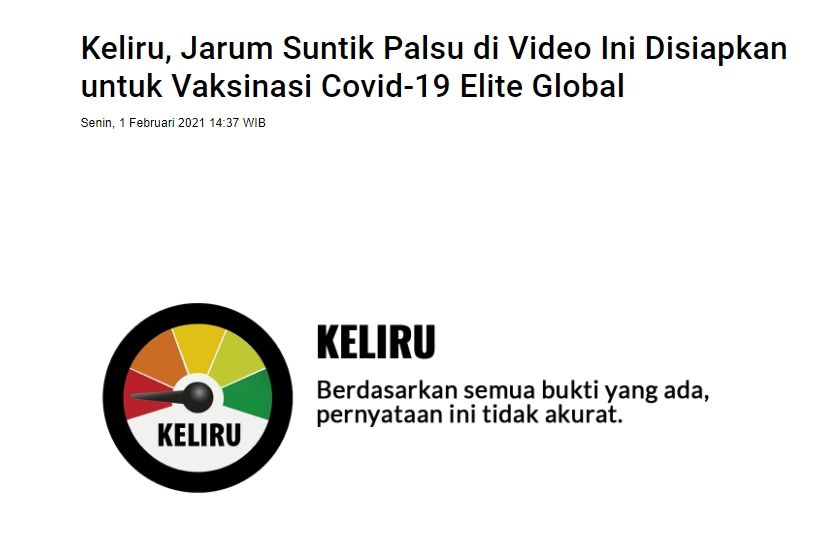 Pemimpin dunia pakai jarum suntik palsu saat suntik vaksin (turnbackhoax.id)