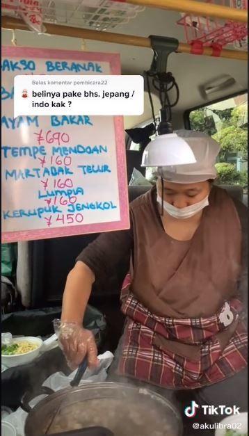 Pedagang bakso keliling di Jepang fasih berbahasa jawa (TikTok @akulibra02)