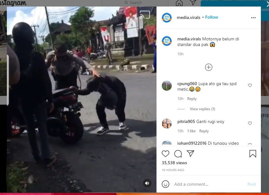 Pemotor knalpot brong terjaring razia, endingnya ngakak (IG/media.virals)