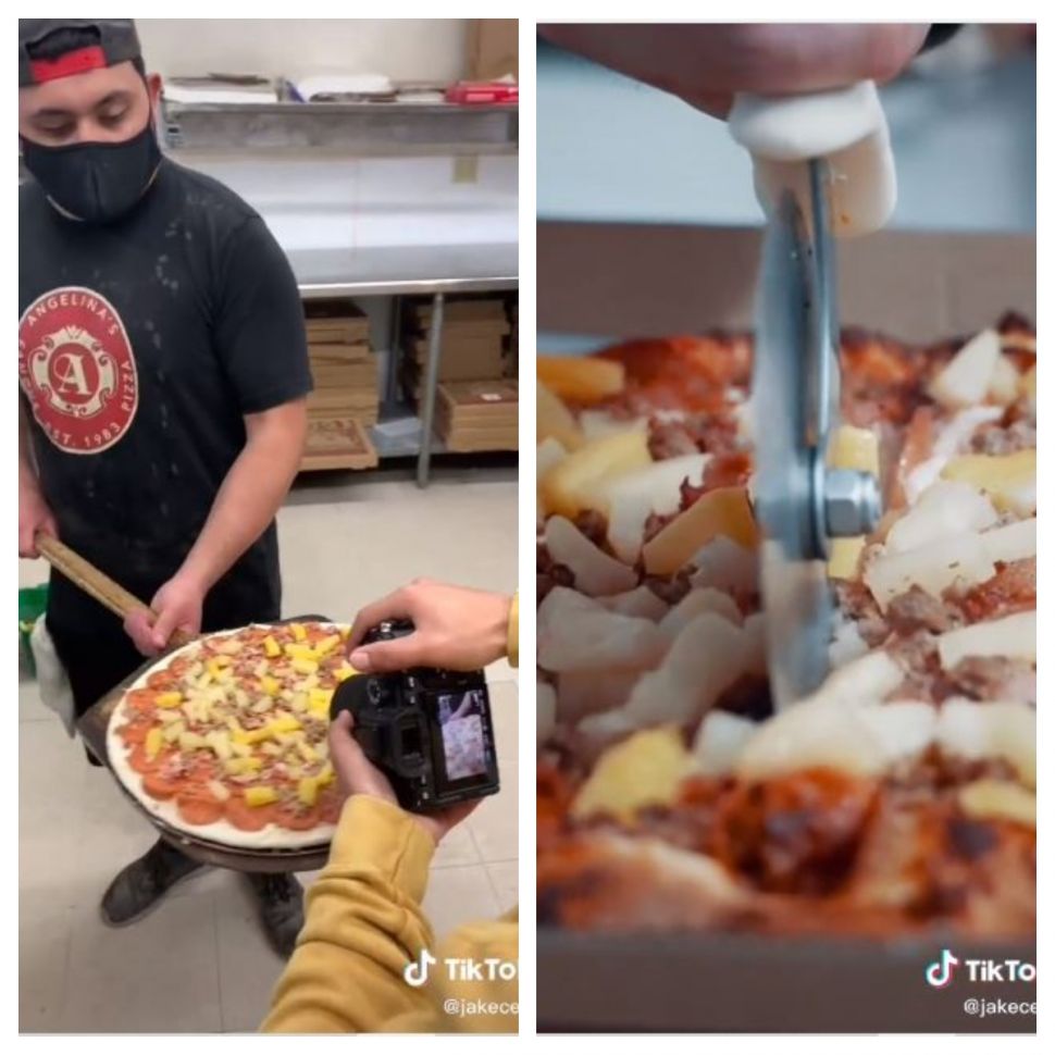 pria ini membuat video promosi restoran pizza gratis (TikTok @jakeceja)