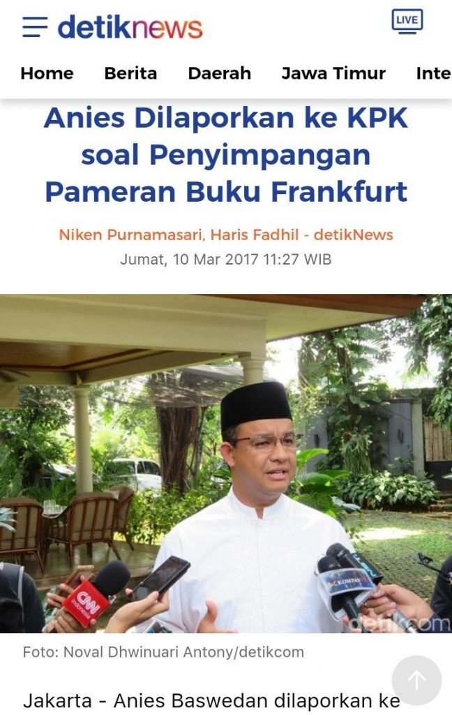 Fakta surat kasus korupsi Anies Baswedan ditemukan (Turnbackhoax.id)