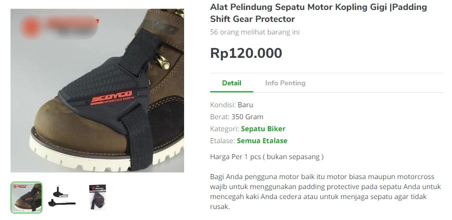 Pelindug sepatu untuk pengguna motor kopling. (Instagram)