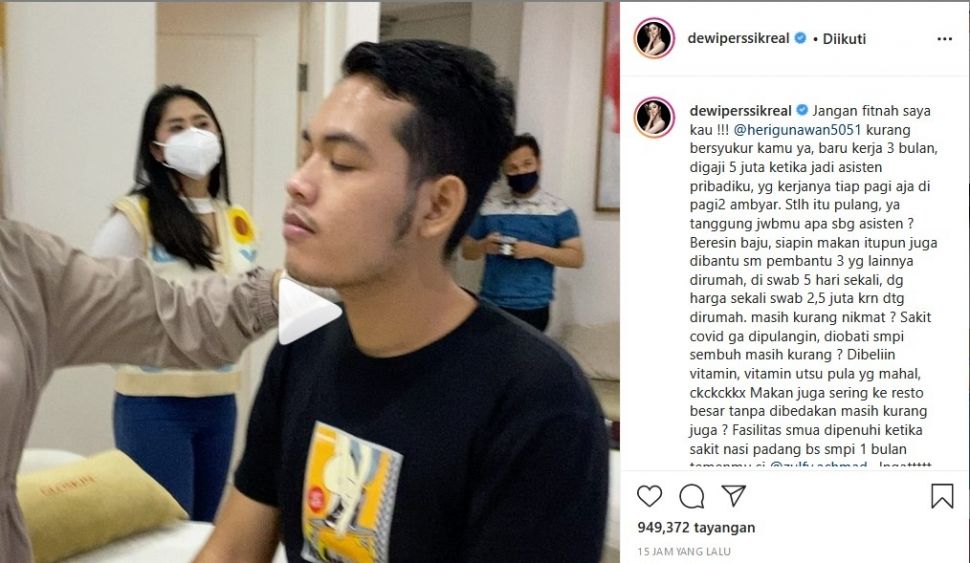 Dewi Perssik ngamuk-ngamuk soal asistennya. [Instagram]