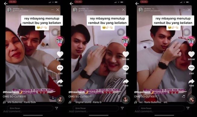 Aurat ibunya terbuka, sikap Rey Mbayang bikin kaum hawa melelh. (TikTok/@icloudpenuh)