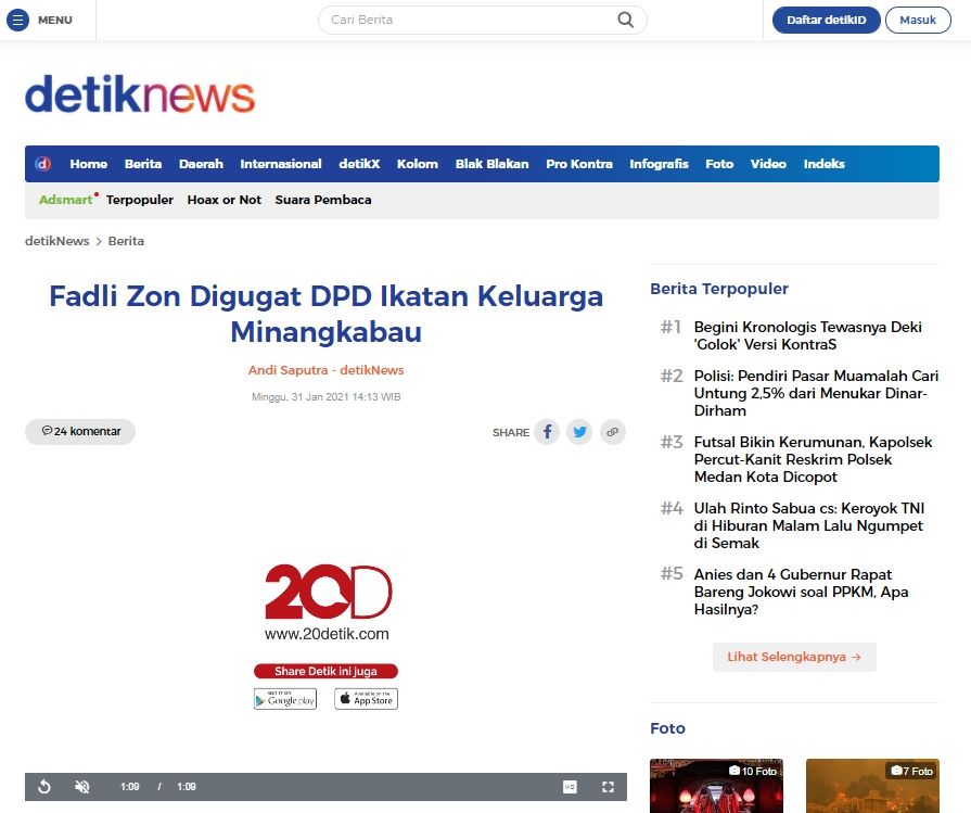 Fakta Fadli Zon resmi dicopot dari anggota DPR RI (Turnbackhoax.id)