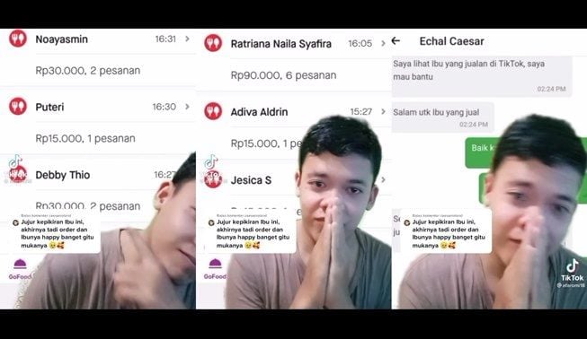 Warga TikTok Gercep Beli, Pria Ini Bahagia Jualan Ibunya Laris usai Viral. (TikTok/@afaromi18)