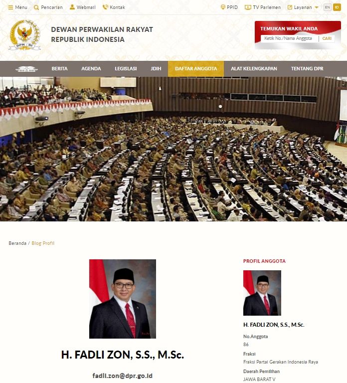 Fakta Fadli Zon resmi dicopot dari anggota DPR RI (Turnbackhoax.id)