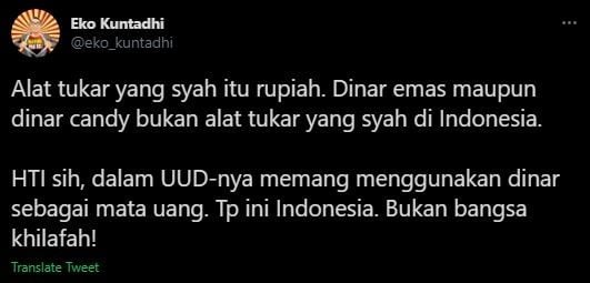 Eko Kuntadhi sindir Tengku Zulkarnain. (Twitter)