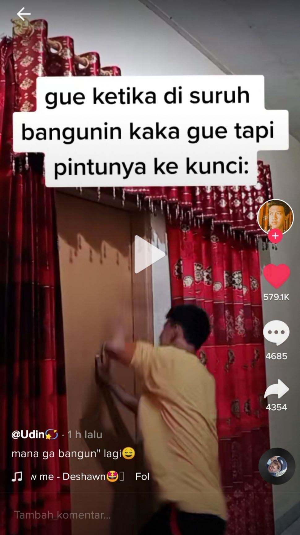 Rusuh banget! Begini Aksi Pria Bangunkan Tidur Kakaknya. (Dok: TikTok/@udin)