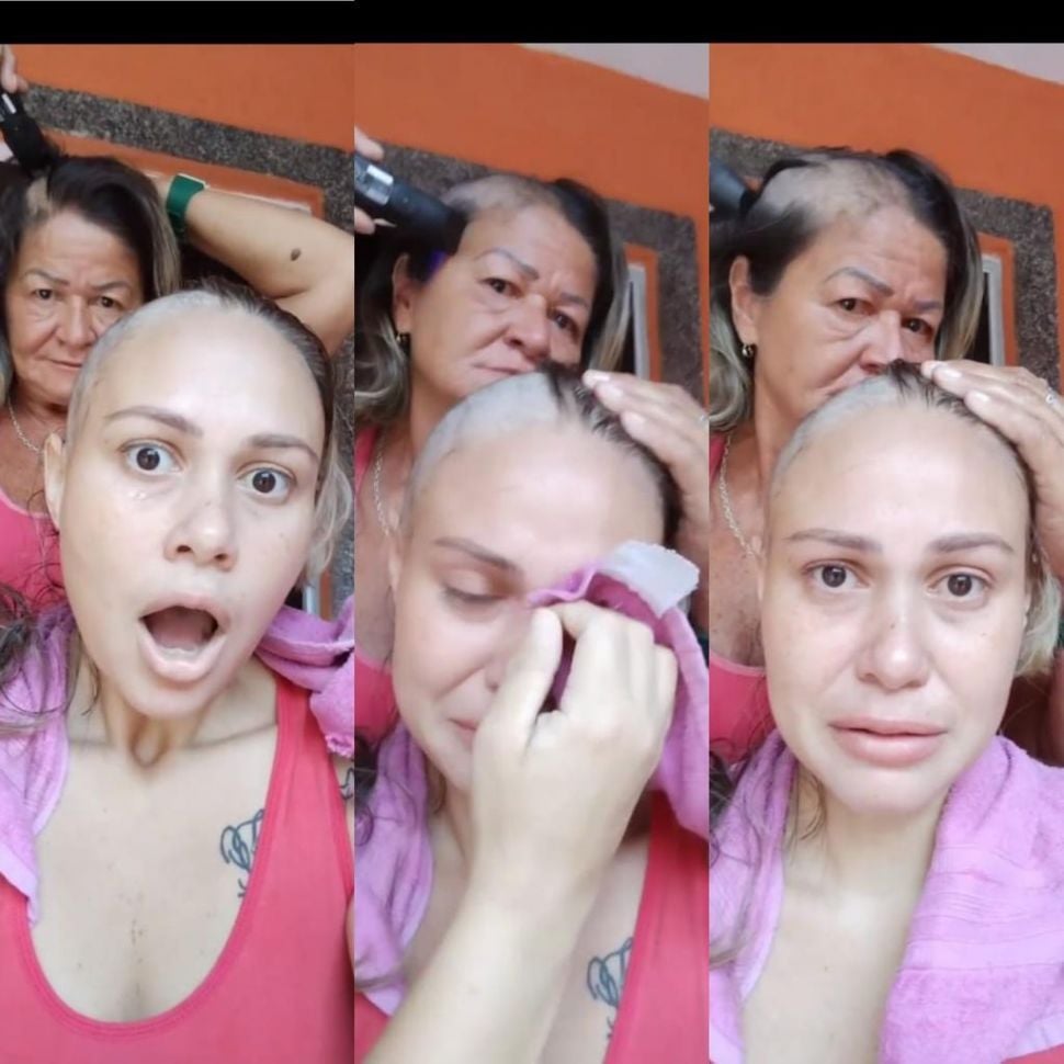 Ibu ikut botaki rambut (Facebook)