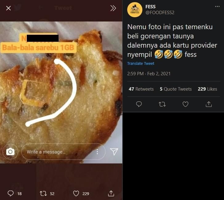 Ada Benda Tak Terduga di Dalam Bakwan, Publik: Kalau Kemakan Jadi Robocop. (Twitter/@FFOODFESS2)