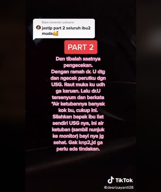 Video curhat ibu hamil ngaku dibohongi dokter kandungan. (TikTok/desrizayanti28)