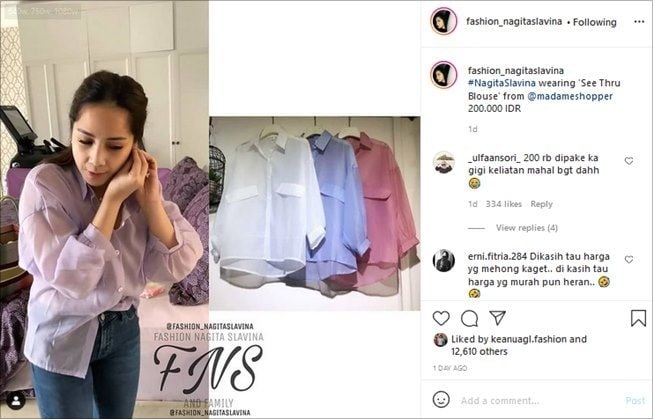 Biasa Jutaan, Nagita Slavina Bikin Heran Tetap Cantik Pakai Baju Rp200 Ribu. (Instagram/@fashion_nagitaslavina)