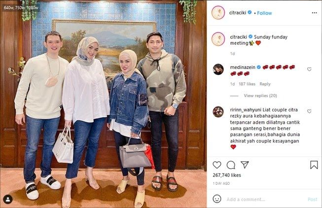 Citra Kirana tampil kompak dengan suami saat meeting. (Instagram/@citraciki)