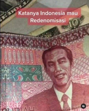 Viral uang redonominasi Rp100 berwajah Jokowi.