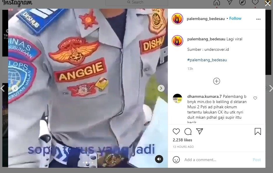 Sopir truk curhat sering dirampas petugas Dishub (IG/palembang_bedesau)