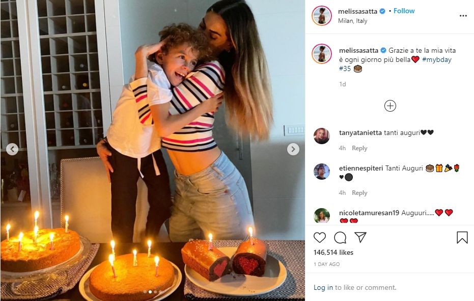 Melissa Satta ultah ditemani anak hasil pernikahannya dengan Kevin Prince Boateng. (Instagram/melissasatta)
