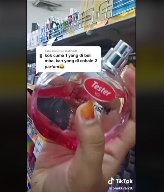 Viral Coba Parfum di Swalayan dan Dikembalikan ke Rak (tiktok.com/@bhukuran38)