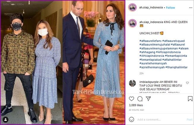 Anggun Pakai Dress, Gaya Aurel Hermansyah Disebut Secantik Kate Middleton. (Instagram/@ah.siap_indonesia)