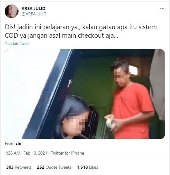 Pria Ngamuk ke Kurir, Ogah Bayar COD karena Sepatu Salah Ukuran (twitter.com/AREAJULID)