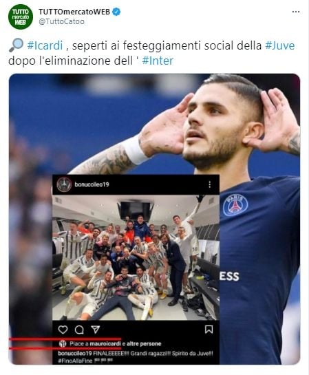 Mauro Icardi senang lihat Inter Milan gagal. (Twitter/@TuttoMercatoWeb)