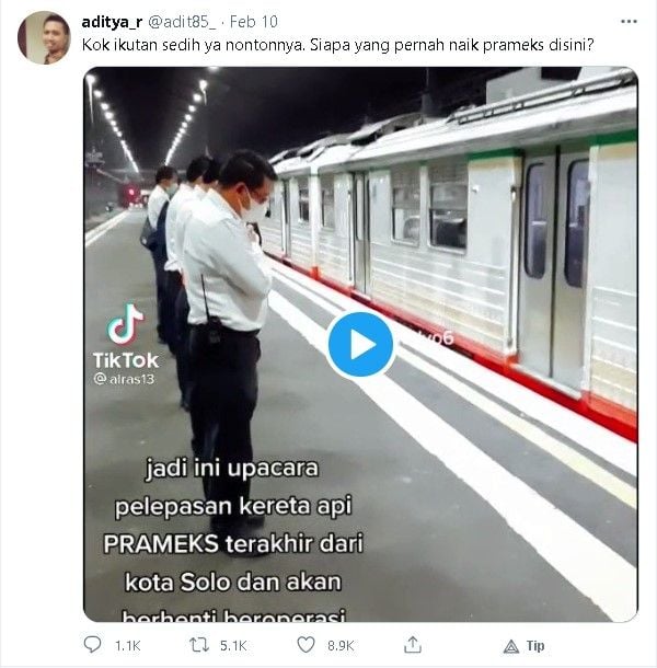 Video upacara pelepasan KA Prameks di Solo - (Twitter/@adit85_)