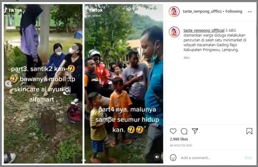 Viral Sekelompok Wanita Bermobil Mencuri Skincare (instagram.com/tante_rempong_offficial)