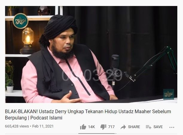 Derry Sulaiman ungkap pesan Maaher untuk Nikita Mirzani (Youtube/religione)