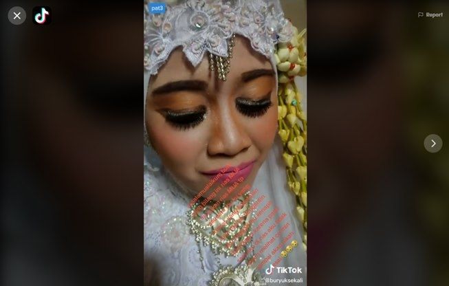 Viral Riasan Wanita saat Nikah Serem Banget, Ternyata Nggak Pakai MUA. (TikTok/@buryuksekali)