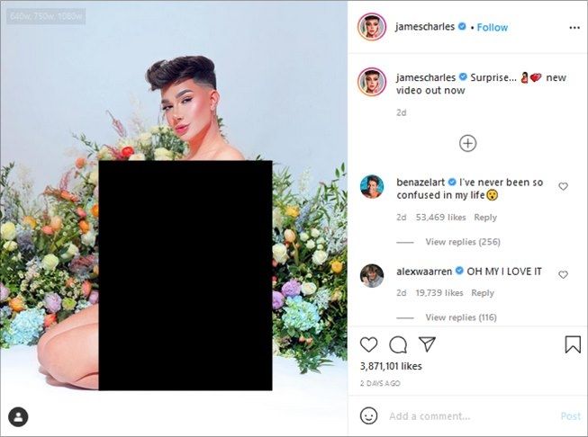 Pose Bugil dan Pura-Pura Hamil, YouTuber James Charles Dikecam Publik. (Instagram/@jamescharles)