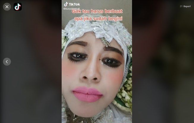 Viral Riasan Wanita saat Nikah Serem Banget, Ternyata Nggak Pakai MUA. (TikTok/@buryuksekali)