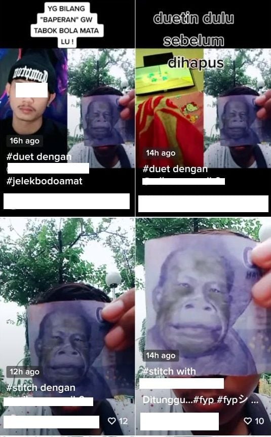 Viral pemuda dituding lecehkan pahlawan di uang Rp 10 ribu (TikTok).