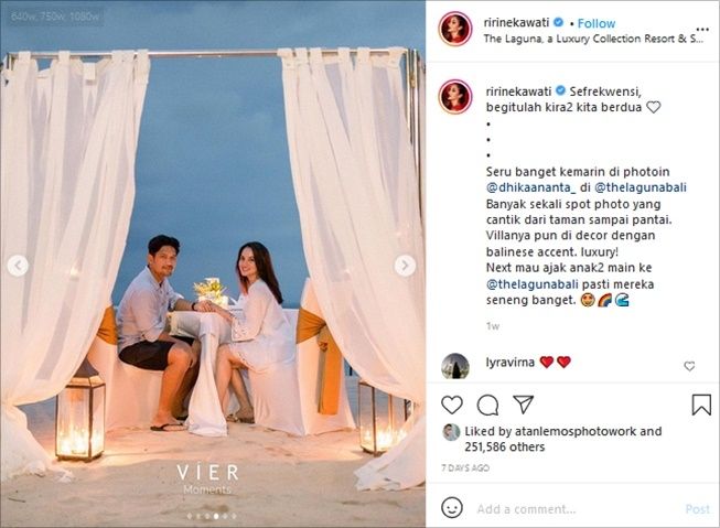 5 Potret Seru Bulan Madu Ibnu Jamil dan Ririn Ekawati. (Instagram/@ririnekawati)