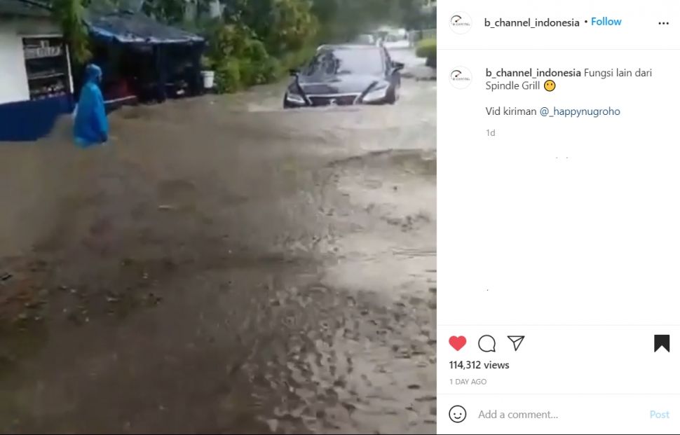 Mobil mewah menjelma menjadi saringan sampah. (Instagram)