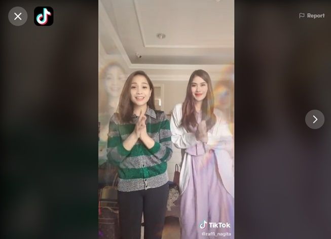 Nagita Slavina tampil cantik saat main TikTok bareng adik ipar. (TikTok/@raffi_nagita)