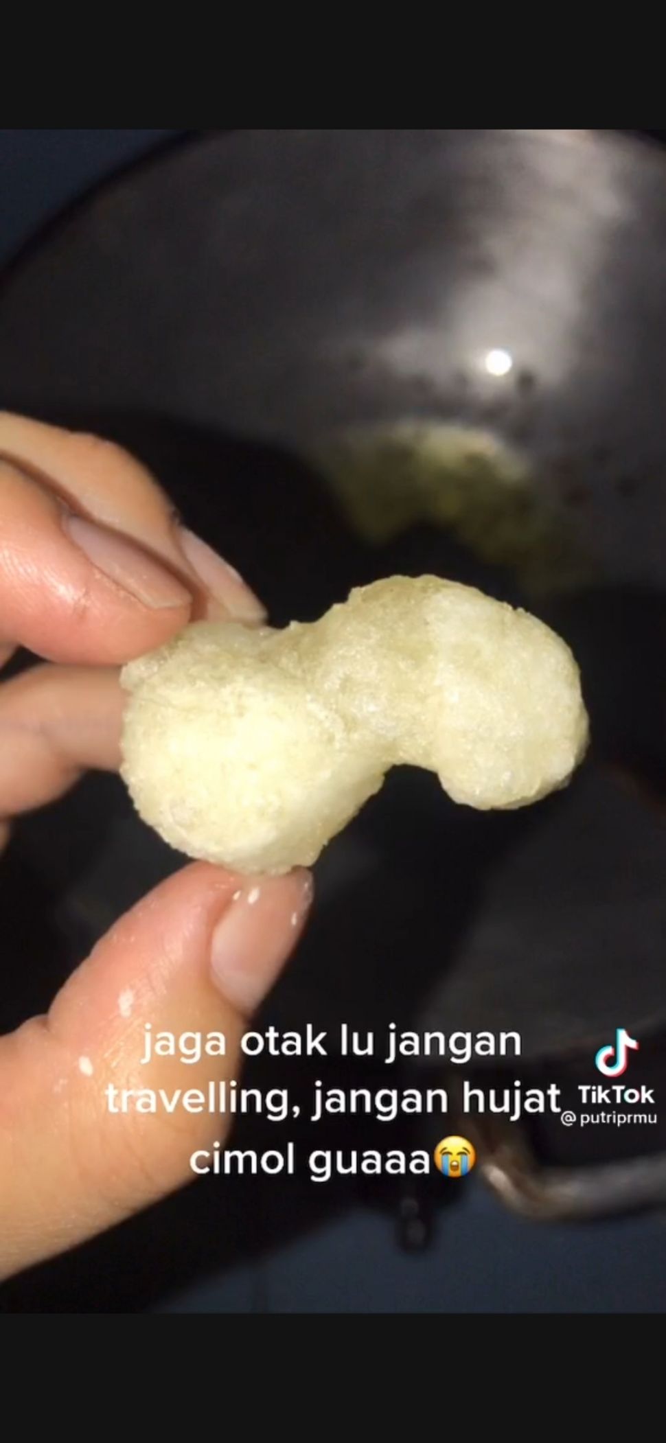 Cimol Berbentuk aneh. (Dok: TikTok/Putriprmu)