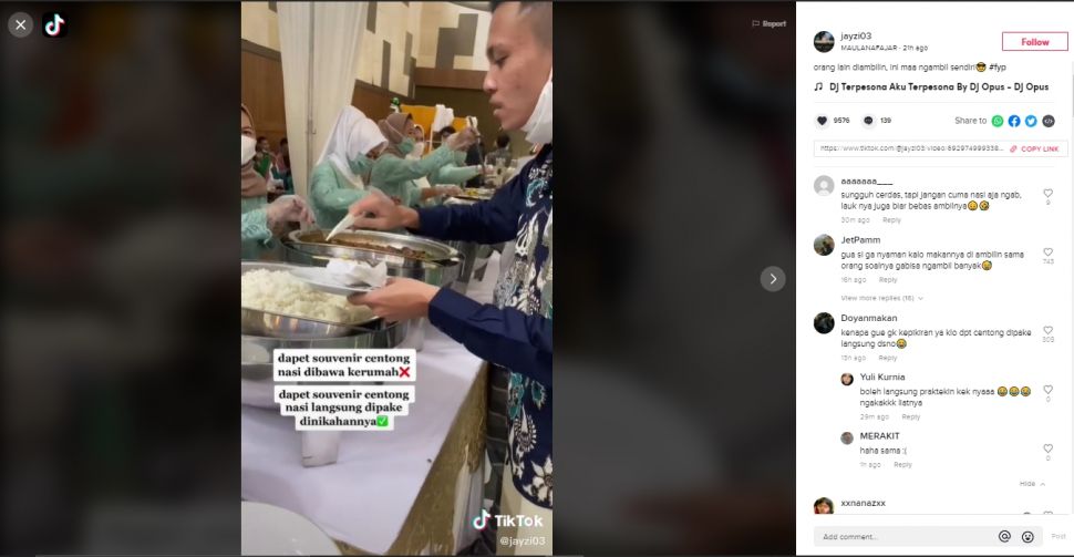 Pria lakukan hal tak terduga usai dapat souvenir nikah centong nasi (TikTok).