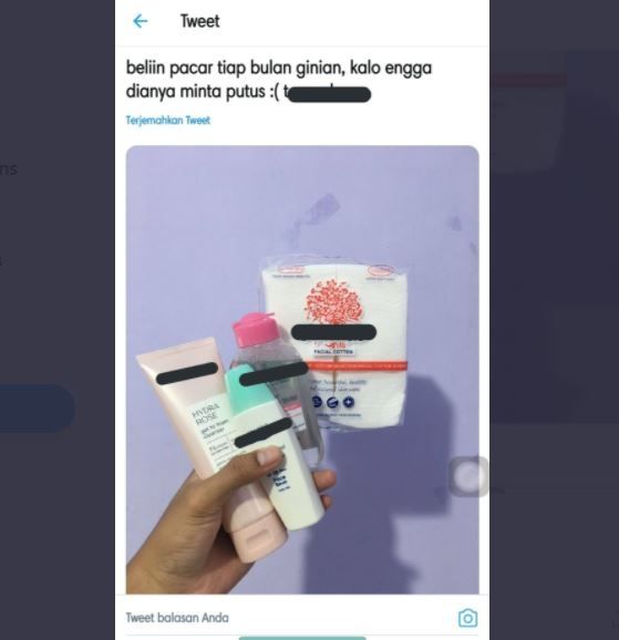 Curhat Pria Diancam Putus Jika Tak Belikan Skincare untuk Pacar (twitter.com/AREAJULID)