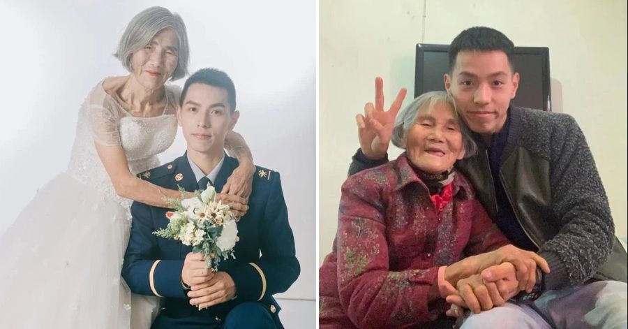 Viral Foto Pernikahan Nenek dan Lelaki Muda. (Oriental Daily)