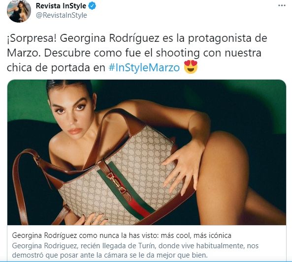 Georgina Rodriguez tampil berani dengan pose telanjang. (Twitter/@RevistaInStyle)