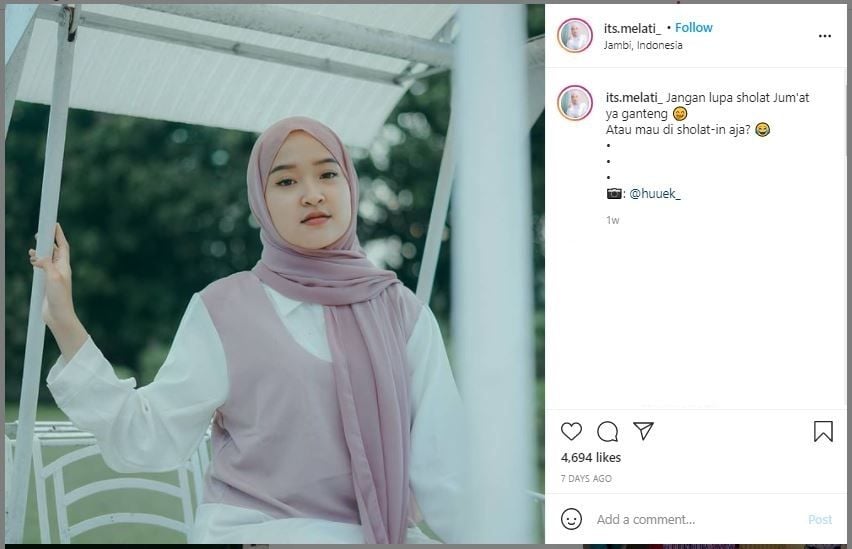 Viral Selebgram Mirip Nissa Sabyan, Ini Gaya Outfitnya (instagram.com/its.melati_)