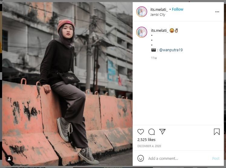 Viral Selebgram Mirip Nissa Sabyan, Ini Gaya Outfitnya (instagram.com/its.melati_)