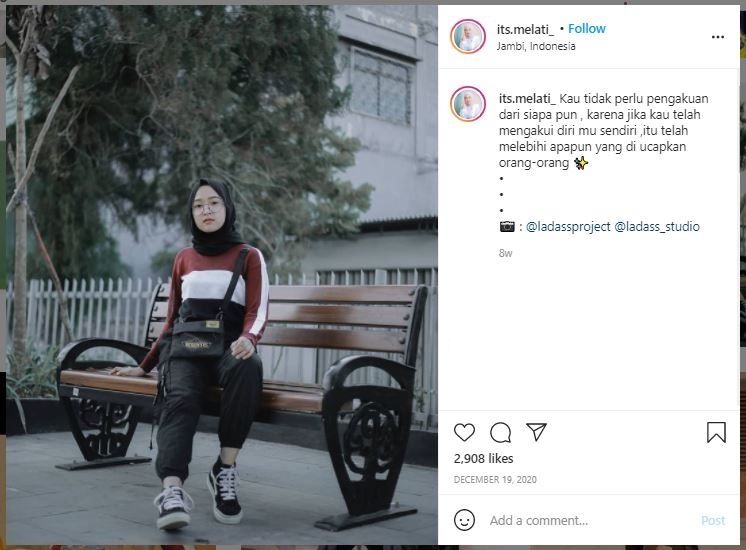 Viral Selebgram Mirip Nissa Sabyan, Ini Gaya Outfitnya (instagram.com/its.melati_)