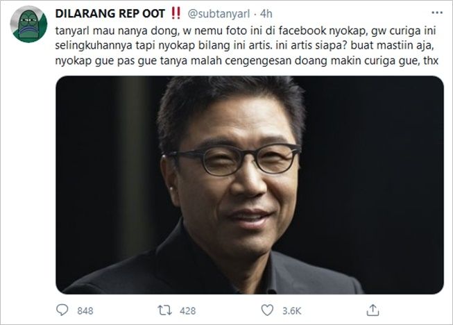 Kocak, Warganet Curiga Ibunya Jadi Selingkuhan Bos Agensi Korea gegara Ini. (Twitter/@subtanyarl)